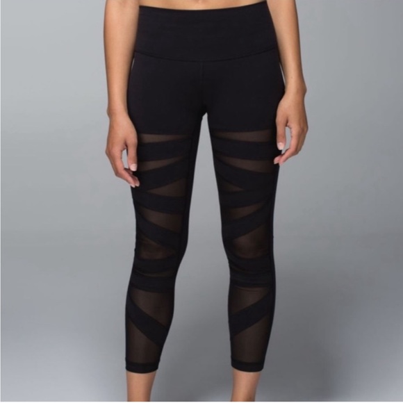 Ultra Rare Lululemon High Times Tech Mesh Leggings Pants Sz 6 EUC - Picture 3 of 8